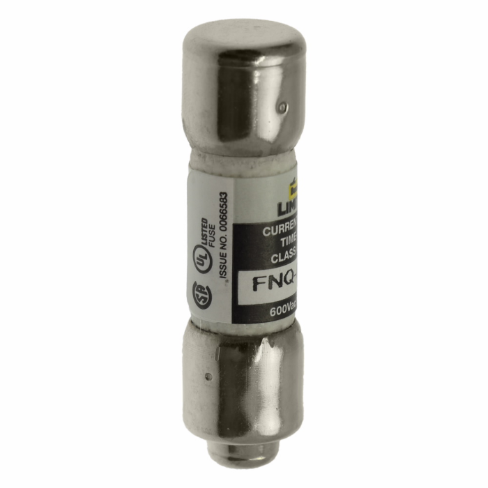 Bussmann Eaton Bussmann series FNQ-R fuse, Current-limiting time-delay fuse, 15 A, CC, Non-indicating, Ferrule end x ferrule end, 12 sec at 200%, 200 kAIC at 600 V,20 kAIC at 300 Vdc, Melamine tube, 600 V, 300 Vdc