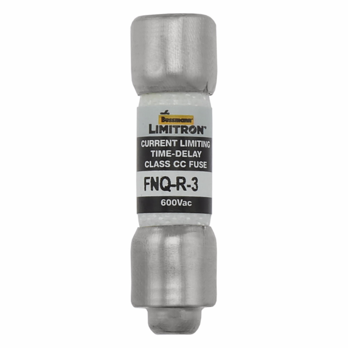 Bussmann Eaton Bussmann series FNQ-R fuse, 3 A, Class CC, Non-indicating, Ferrule end x ferrule end, 12 sec at 200%, 200 kAIC, Melamine tube, Standard, 600 V