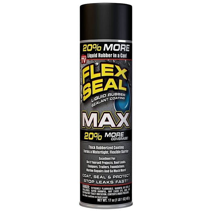 Flex Seal FSMAXBLK24 Rubberized Spray Coating, Black, 17 oz, Can