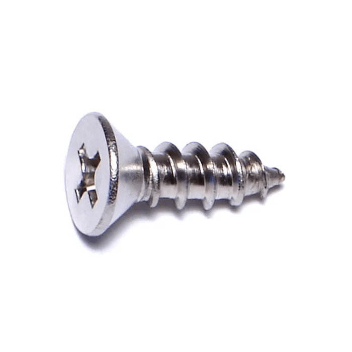 #10 x 5/8" Phillips Flat Head, Sheet Metal Screw, Stainless Steel 