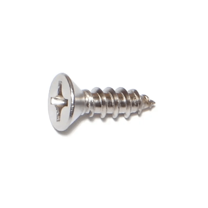 #12 x 3/4" Phillips Flat Head, Sheet Metal Screw, Stainless Steel 