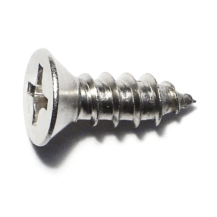 #14 x 3/4" Phillips Flat Head, Sheet Metal Screw, Stainless Steel 
