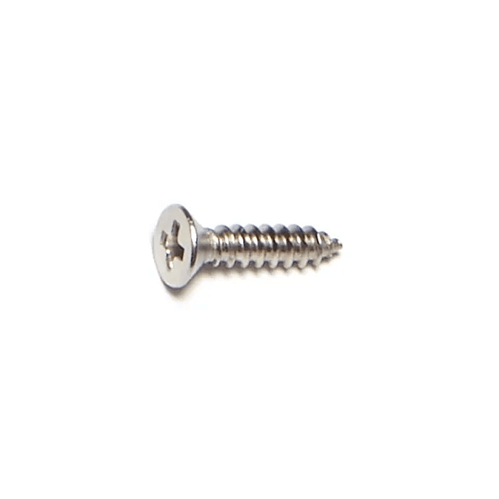 #4 x 1/2" Phillips Flat Head, Sheet Metal Screw, Stainless Steel 