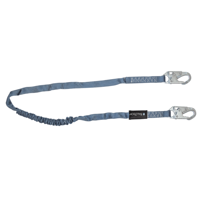 FallTech 6' Internal Energy Absorbing Lanyard, Single-leg with Steel Snap Hooks