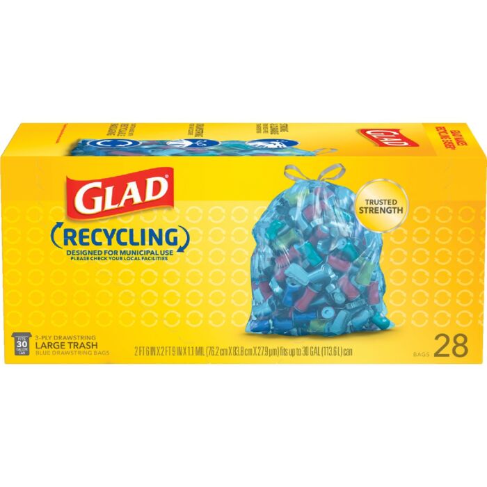 Glad Large Trash Bag (Blue - 28pk) 30 gal