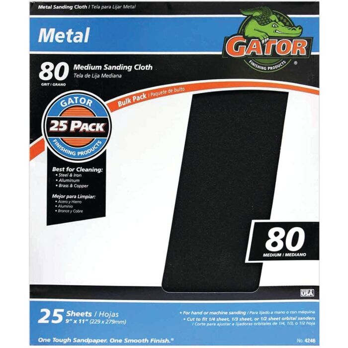 Gator 9" W. x 11" L. 80 Grit Emery Cloth