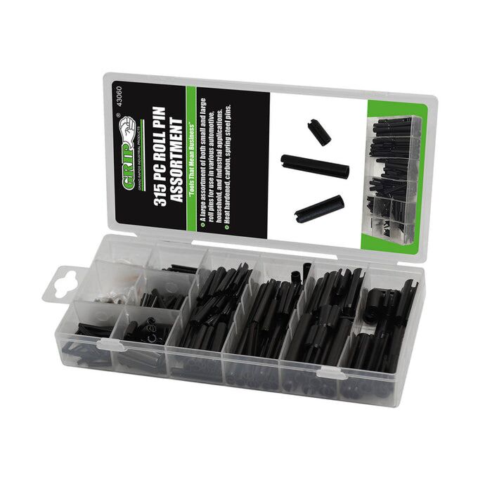 GRIP Carbon Steel 315-Piece Roll Pin Assortment