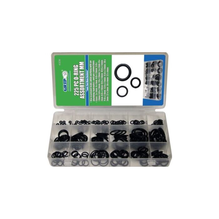 GRIP 225-Piece Metric Standard O-Ring Assortment