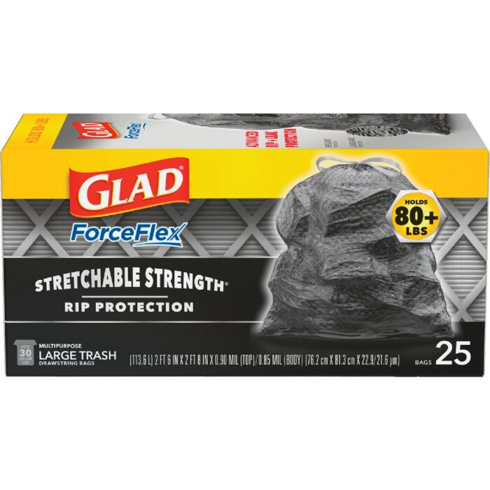 Glad Dual Defense Large Trash Bag (Black - 25pk) 30 gal