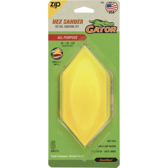 Gator Zip Hook & Loop Detail Hand Sander