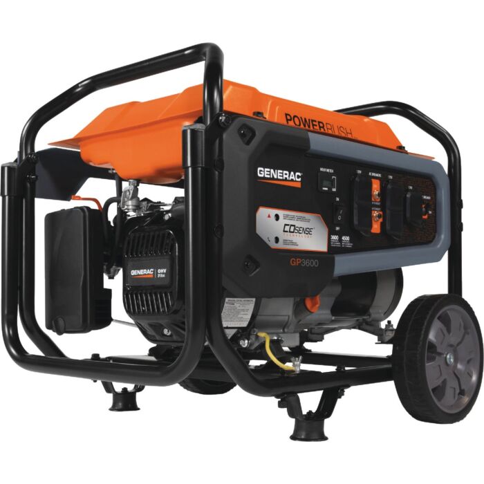 GENERAC Generac GP3600 3600W Gasoline Powered Recoil Start Portable Generator