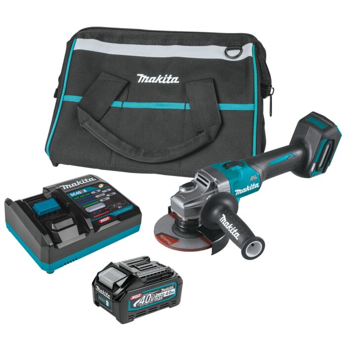 Makita 40V max XGT® Brushless Cordless 4-1/2” / 5" Angle Grinder Kit, with Electric Brake (4.0Ah)