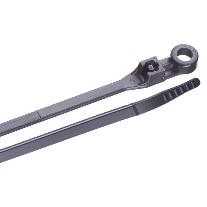 Gardner Bender 8" 50lb Black Cable Tie with Mounting Hole, 15pk