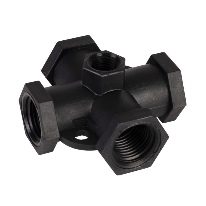Valley Industries 1/2" Female NPT Cross with 1/4" Female NPT Gauge Port