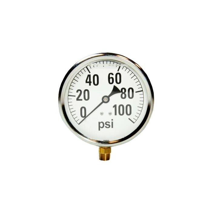 Valley Industries 4 in 0 - 100 psi 1/4 in MNPT Single Scale Pressure Gauge