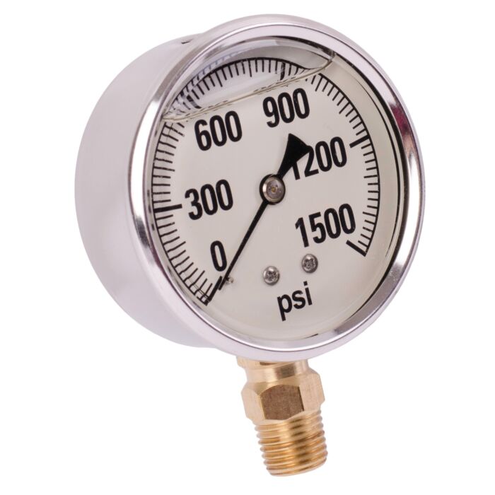 Valley Industries 2-1/2 in 0 - 1500 psi 1/4 in MNPT Single Scale Pressure Gauge