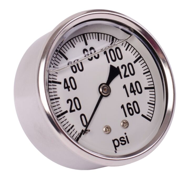 Valley Industries 2-1/2 in 0 - 160 psi 1/4 in MNPT Single Scale Pressure Gauge