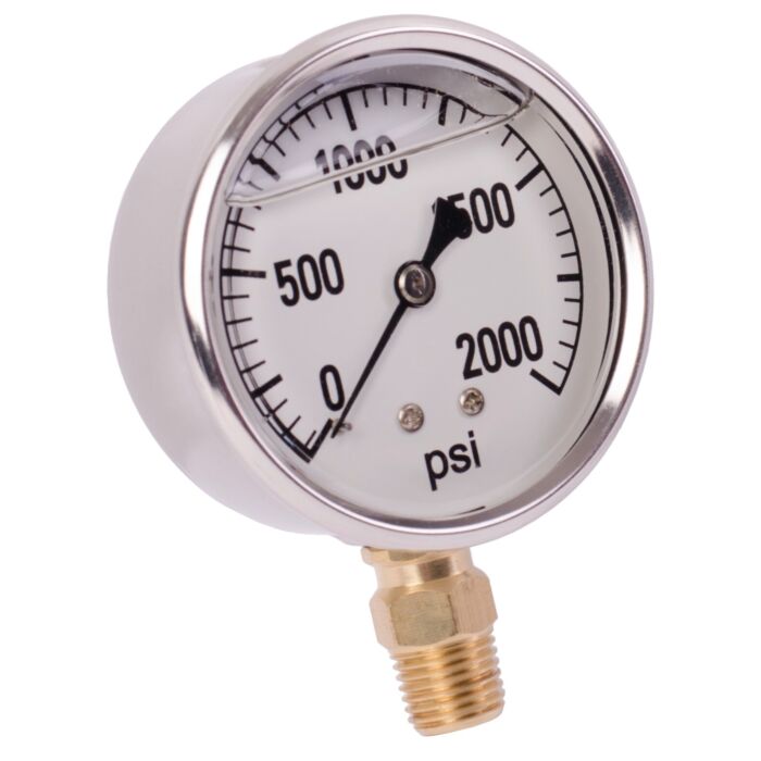 Valley Industries 2-1/2 in 0 - 2000 psi 1/4 in MNPT Single Scale Pressure Gauge