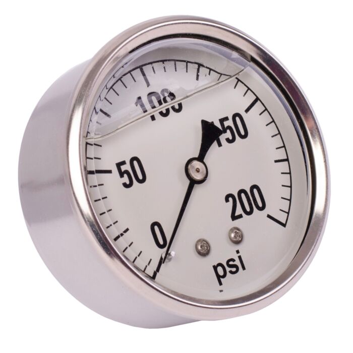 Valley Industries 2-1/2 in 0 - 200 psi 1/4 in MNPT Single Scale Pressure Gauge