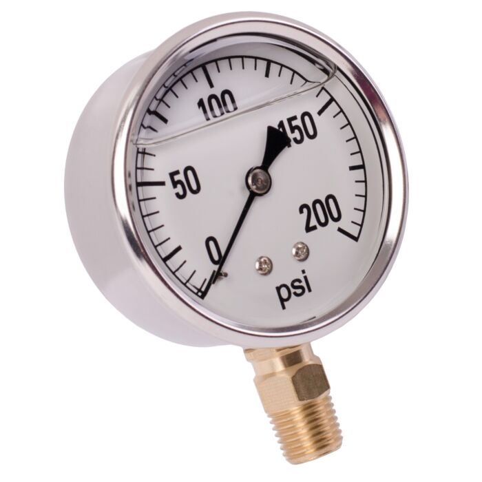 Valley Industries 2-1/2 in 0 - 200 psi 1/4 in MNPT Single Scale Pressure Gauge