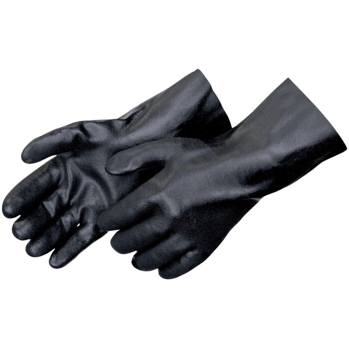 Liberty Safety PVC BlackDouble Dipped Sandpaper Finish Chemical Resistant Gloves