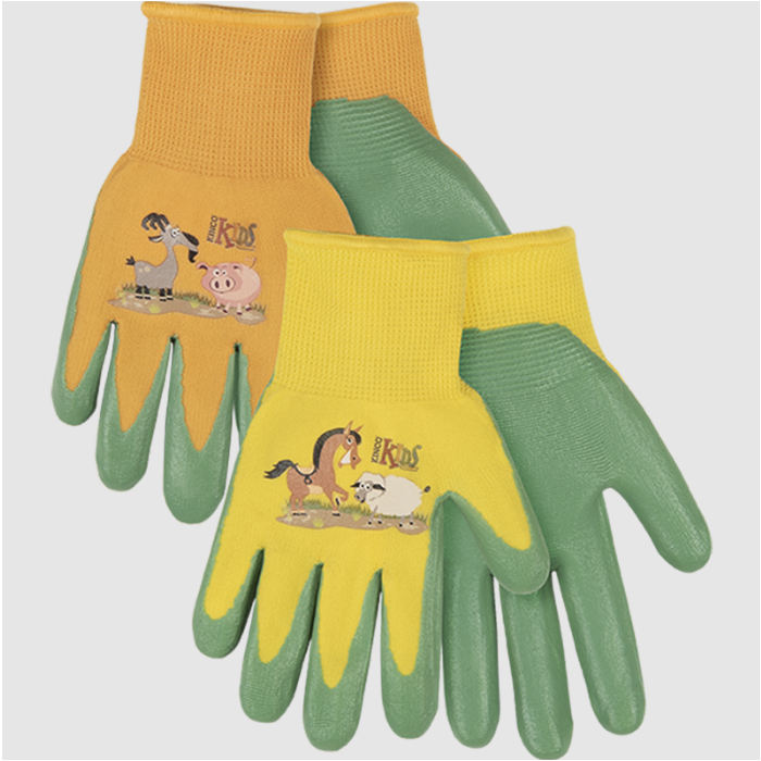 Kinco Kids' Knit Nitrile-Coated Gloves (Yellow) S