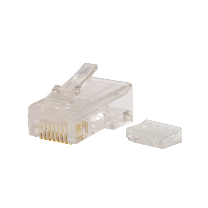 Gardner Bender 8 TelCom RJ-45 Cat 6 Modular Plugs, 8-Position, 8-Contact, Rounded Cable, Solid Wire