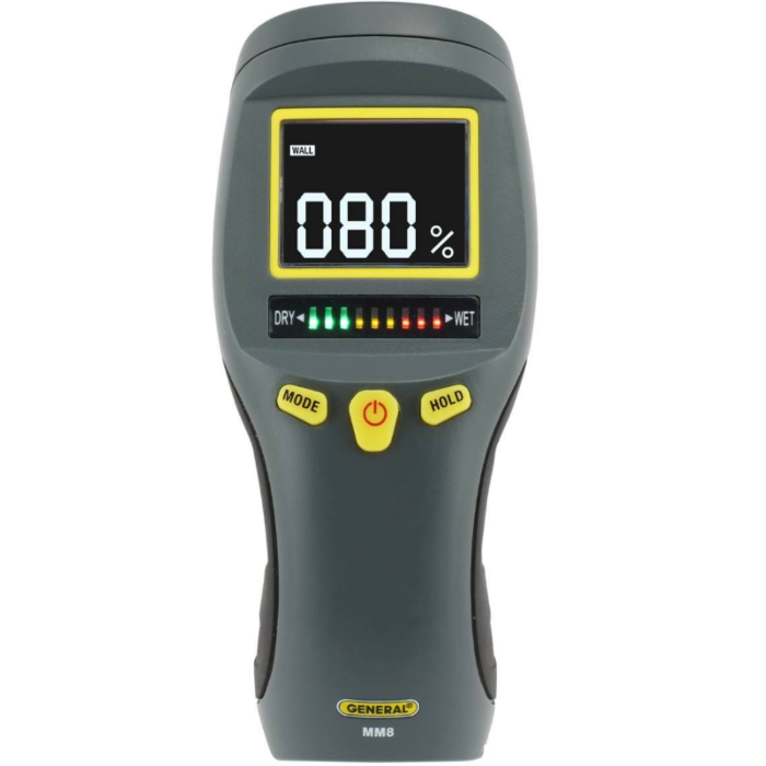 General Tools Pinless LCD Moisture Meter w/ Tricolor Bar Graph