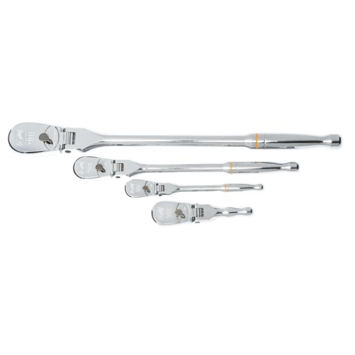 GearWrench 90-Tooth Flex Head Teardrop Ratchet Set (4pc) 1/4 in., 3/8 in., & 1/2 in. Drive