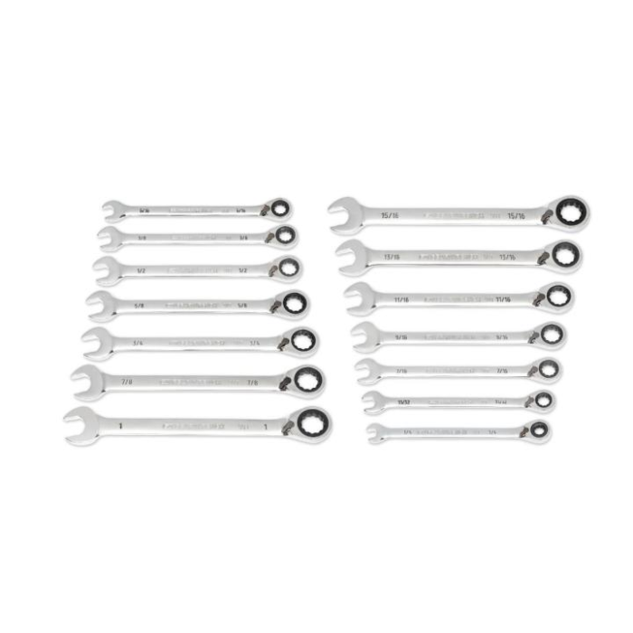 GearWrench 90-Tooth 12 Point SAE Reversible Ratcheting Wrench Set (14pc)