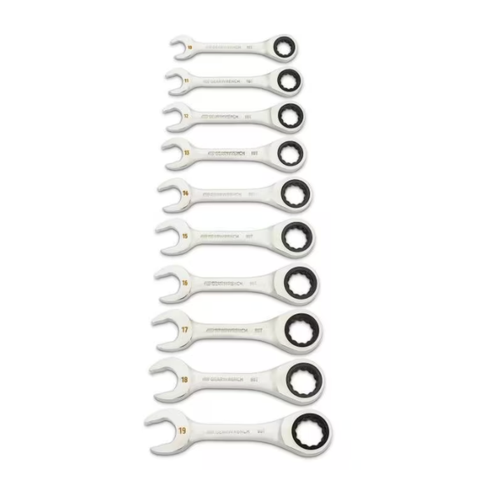 GearWrench Stubby Ratch Comb Wrench Set - 10 pc