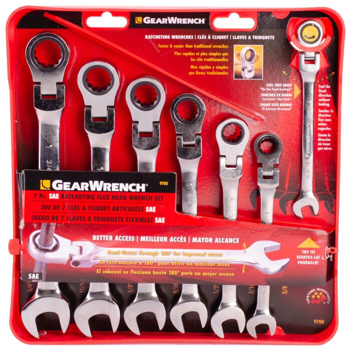 GearWrench 7 Pc. Flex Combination Ratcheting Wrench Set SAE