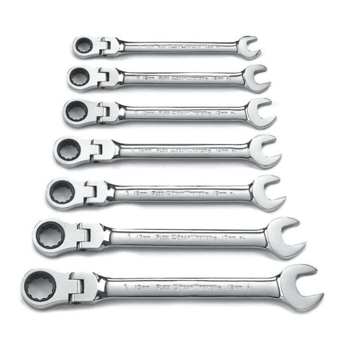 GearWrench 7 Pc. Flex Combination Ratcheting Wrench Set Metric