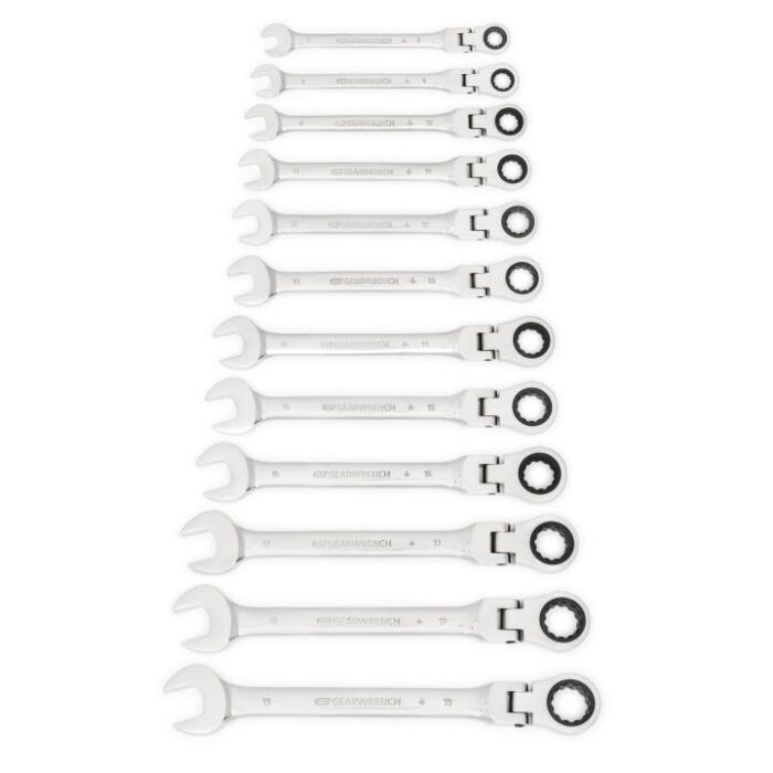 GearWrench 12 Pc. Flex Combination Ratcheting Wrench Set Metric