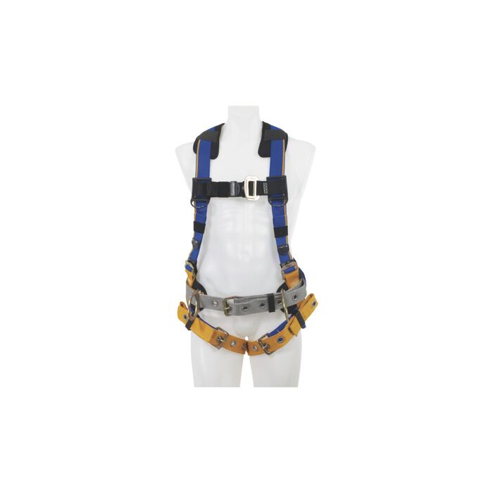 WERNER® H132102 M/L 425 lb Blk/Blue/Yellow Construction Safety Harness