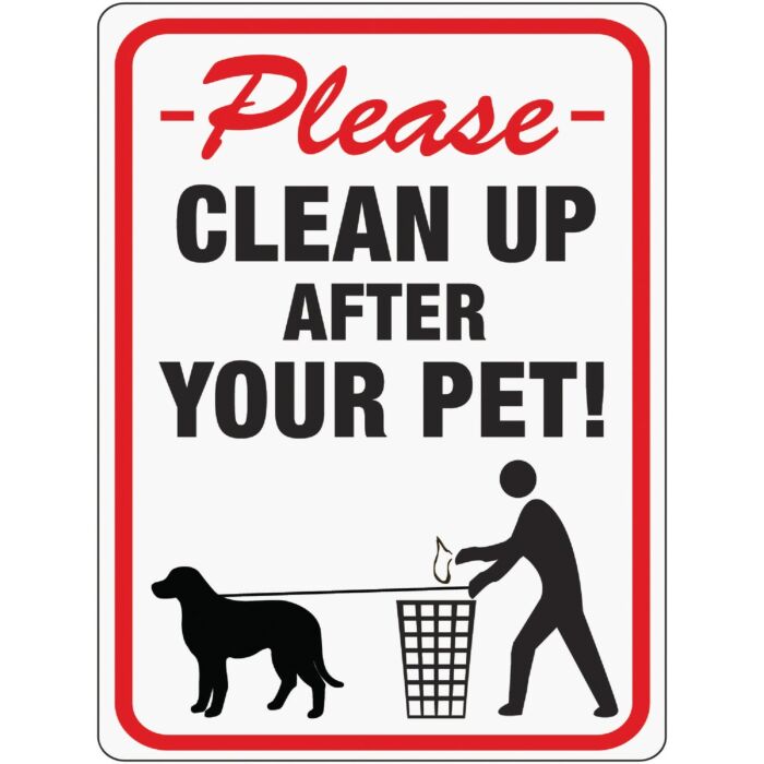 HY-KO Hy-Ko Plastic Sign, Please Clean Up After Your Pet