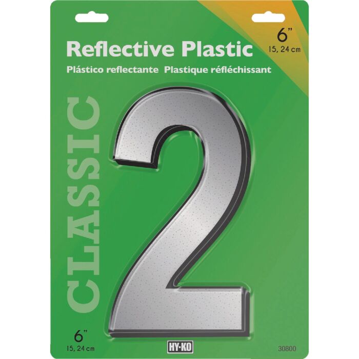 HY-KO Hy-Ko 6 In. Reflective Plastic Number 2