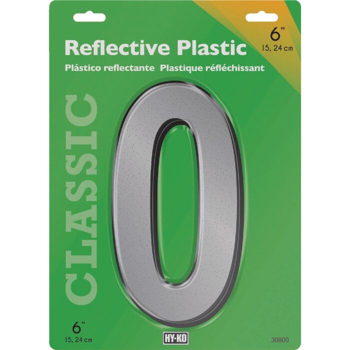 HY-KO Hy-Ko 6 In. Reflective Plastic Number 0