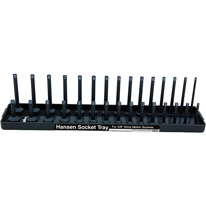 Hansen Global ABS Plastic Gray Fits Most US and Foreign Made Sockets 2-Row Metric Socket Tray