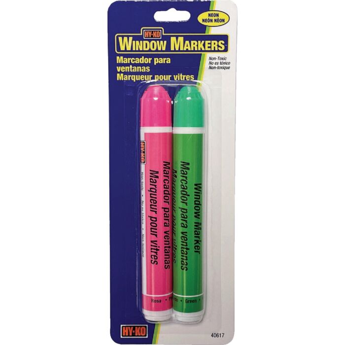 HY-KO Hy-Ko Pink & Green Neon Window Marker (2-Pack)