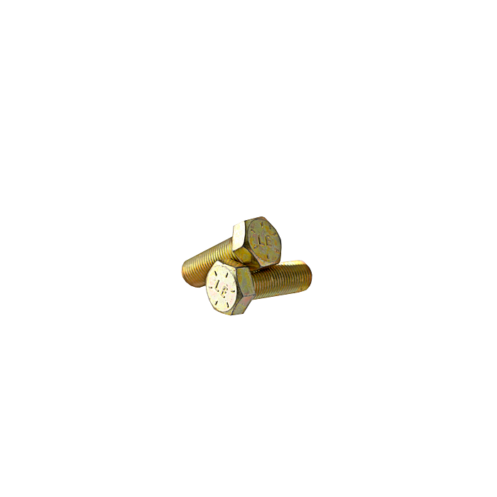 3/8"-16 x 7" Hex Cap Screw, Coarse Thread, Yellow Zinc 