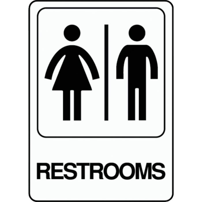 HY-KO Hy-Ko Deco Series Heavy-Duty Plastic Sign, Restrooms