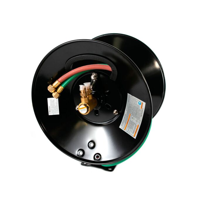 Weldcote Twin Welding Hose Reel- W/50' Of 1/4" Grade T Twin Hose Retractable