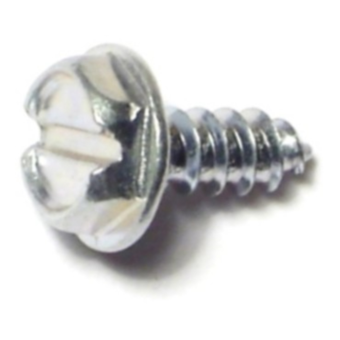 #6 x 3/8" Slotted Hex Washer Head, Sheet Metal Screw, Zinc 