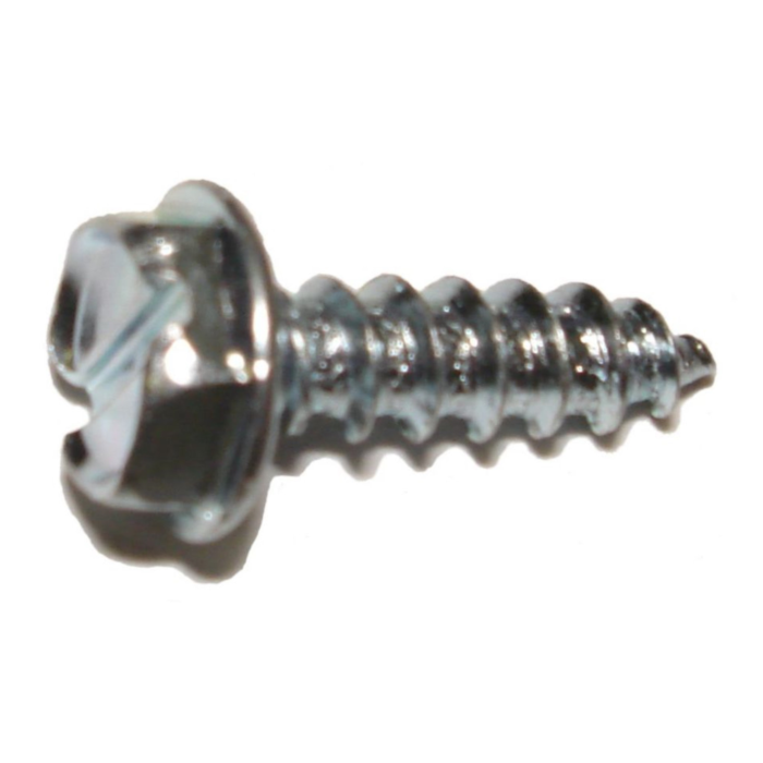 #7 x 1/2" Slotted Hex Washer Head, Sheet Metal Screw, Zinc 