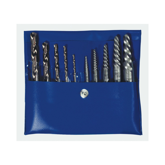 Irwin IRWIN 10 Piece Set Spiral Flute Screw Extractors With Jobber Length Cobalt Alloy Steel Drill Bits