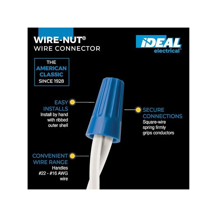 Ideal Industries Wing-Nut 72B Wire Connector (Blue - 100pk)