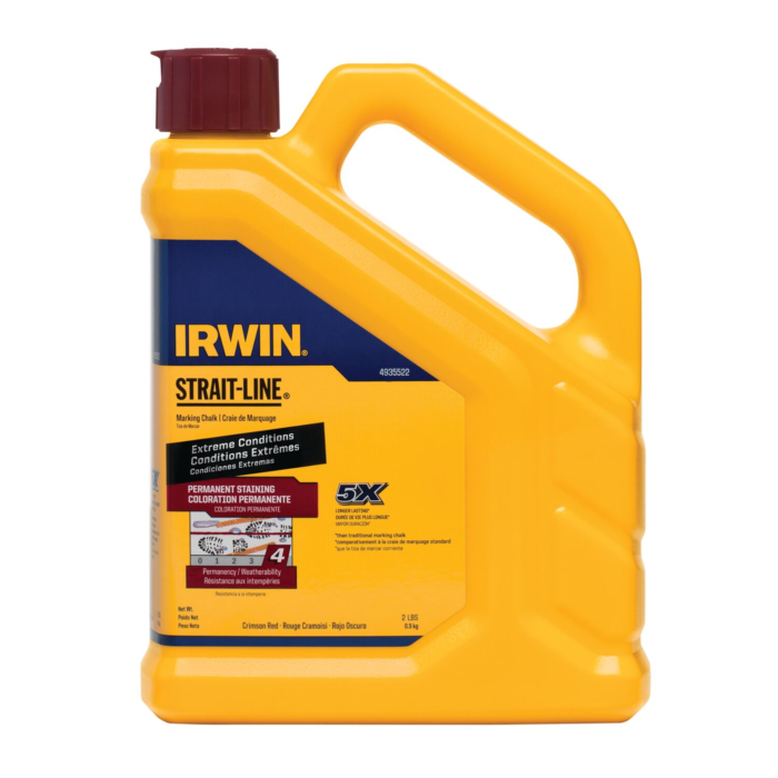 Irwin Strait-Line Permanent Staining Marking Chalk (Crimson Red) 2 lb