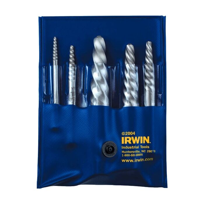 Irwin IRWIN Screw Extractor For Spiral Screws, 5-Piece