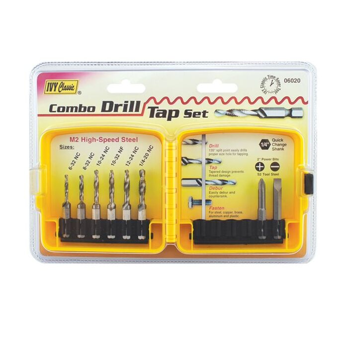IVY Classic® 6-32 NC 8-32 NC 10-24 NC 10-32 NF 12-24 NC 1/4-20 NC Hex M2 High Speed Steel Combo Drill/Tap Bit